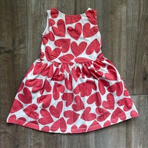 Primary Coral Pink Heart Pattern Girls Dress Size 4-5 Years